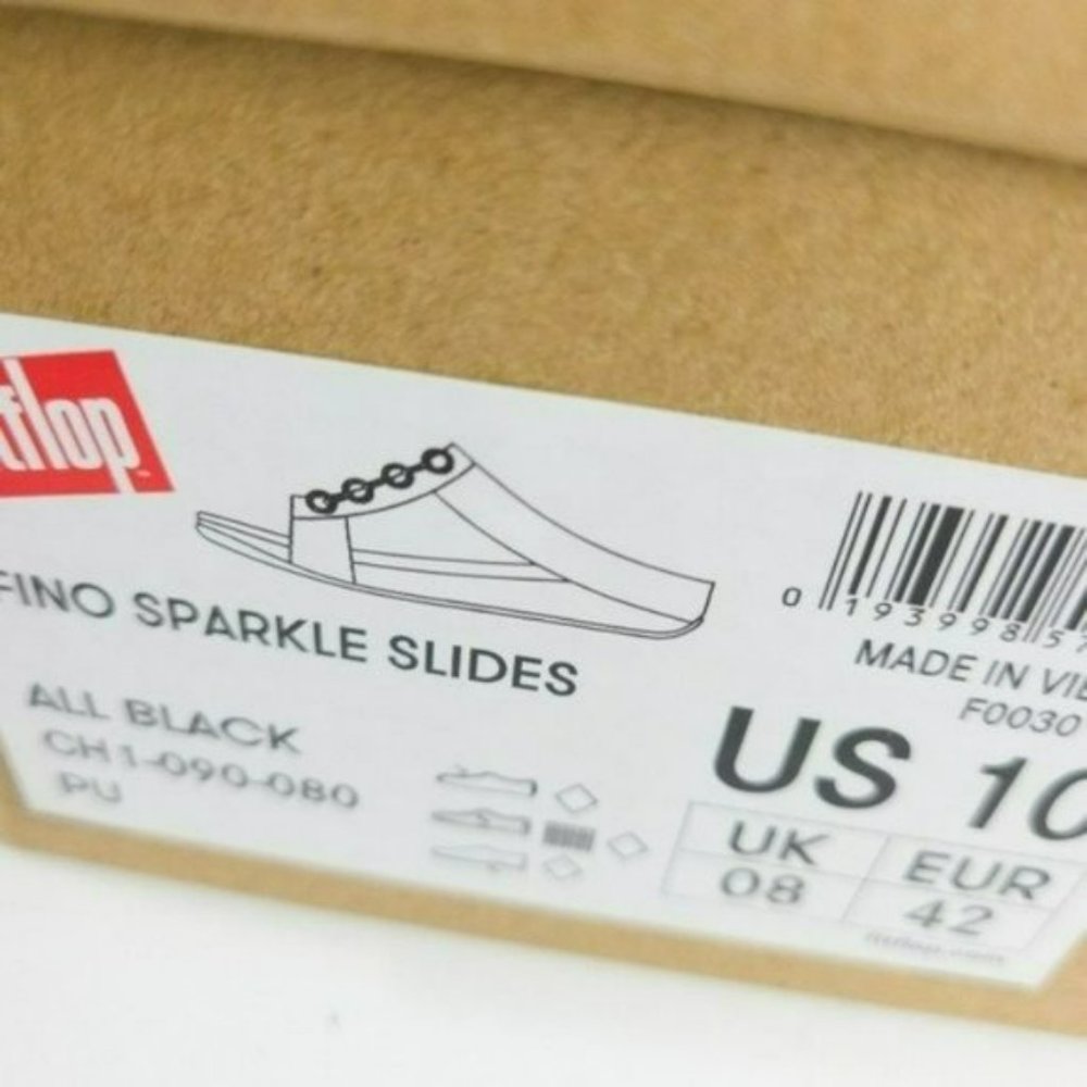 Fitflop Fino Sparkle Slide Sandals-10 - Picture 4 of 4